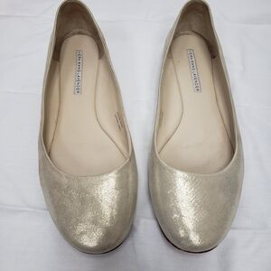 Vera Wang Lavender 7.5 Ballet Flats Cream Beige Shimmer Leather See Notes